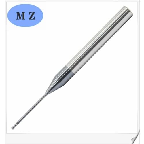 R0.5 R0.75 R1 2flute HRC55 degree solid carbide end mill long neck ball nose milling cutter for cnc machine deep processing