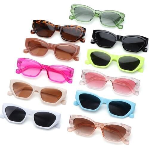 Retro Small Square Sunglasses Women Men Wide Frame Rectangle Sunglasses Candy Color UV400 Protection Glasses Cycling Sun Glasses