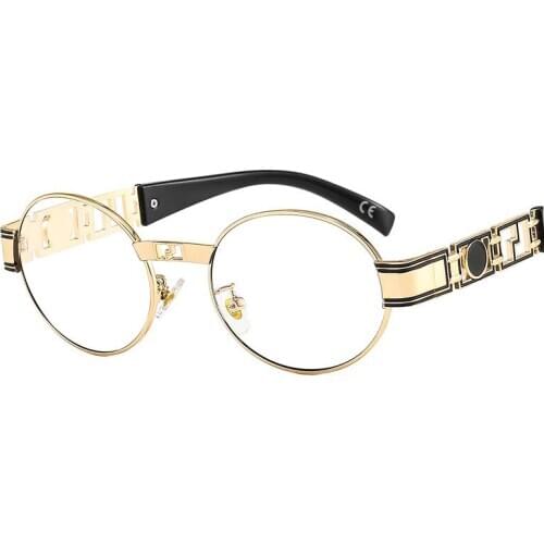 Veshion Punk Retro Sunglasses Oval Men Women Fashion Shades UV400 Vintage Glasses