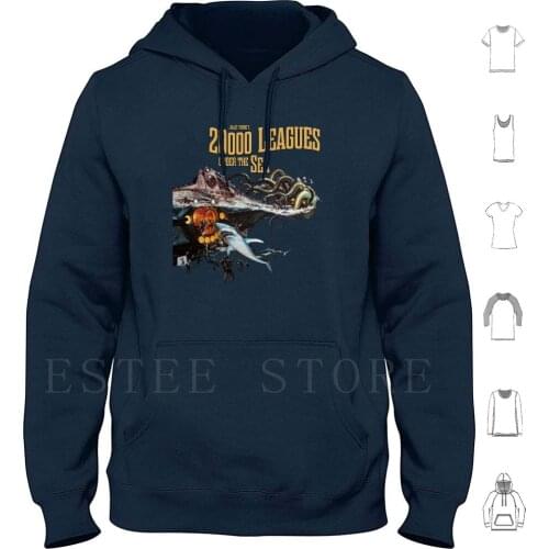 20 , 000 Leagues Under Sea Jules Verne Hoodies Long Sleeve Vintage Jules Verne Gentleman Nemo Pulp Steampunk Adventure