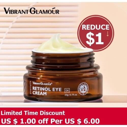 VIBRANT GLAMOUR Retinol Eye Cream Remove Eye Bag Anti Aging Dark Circles Fade Fine Lines Anti Wrinkle Firming Brighten Skin Care