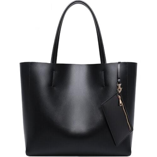 Split leather women large capacity handbag totes shoulder bags