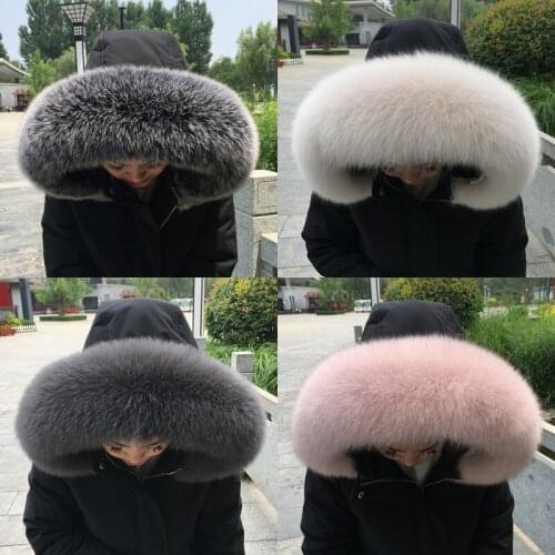 Natural Fox Fur Scarf Winter Real Fur Straight Collar Women Keep Warm Coat Decoration Trim Fox Fur Scarves Genuine Thick Shawl