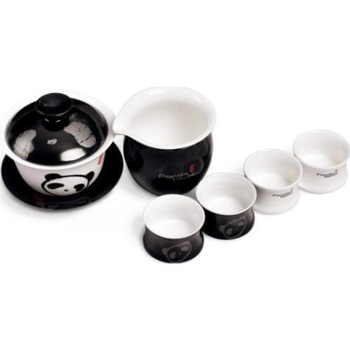 [ 1 Pot+1 Faircup+4 Cups] 2018 Newest 6Pcs KungFu Panda teapot cup Ceramic tea set Coffee Drinkware teacup For Gift Safe Package