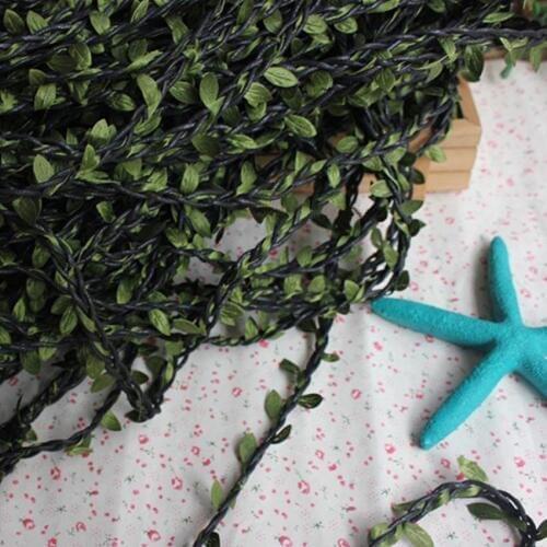 10 Meters,Multicolor Artificial Twist Cane Fake Ivy Vine With Silk Leaves,DIY garland Hair accessories,party hanging decorations