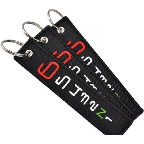 1N234567 Race Shift High Quality Twill Fabric Embroidery Motorcycle Keychain Motorbike Key Tag