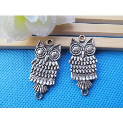 20pcs Antique Silver tone/Antique Bronze Night Owl Connector Pendant Charm/Finding,Bracelet Charm,DIY Accessory Jewelry Making