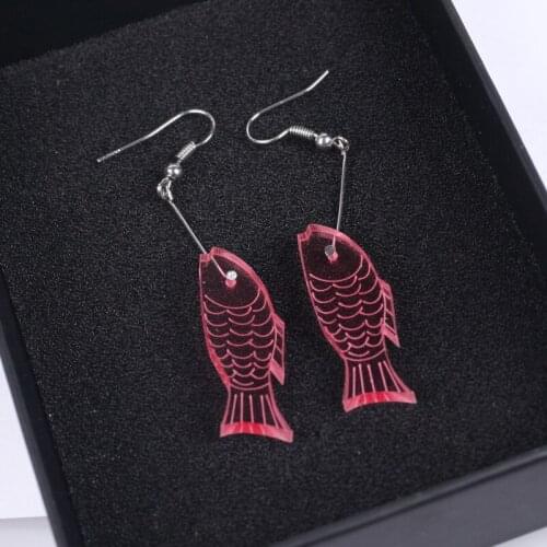 2018 New Fashion 2 colors fish Earrings For women Long Transparent Carp Acrylic Drop Earrings E18061