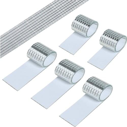 2880 Pieces Self Adhesive Mosaic Tiles Square Glass 5 x 5 mm DIY Craft Decoration Mosaic Border Tiles Mirrors Mosaic Stickers