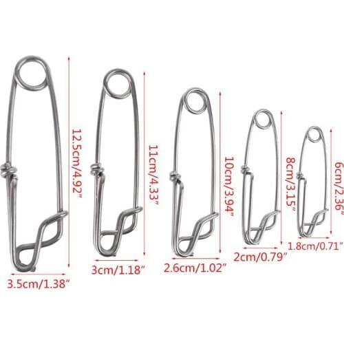 5Pcs/Pack Long Line Clips Stainless Steel Snap Swivel Longline Branch Hanger Tuna Fishing Connectors Accessories