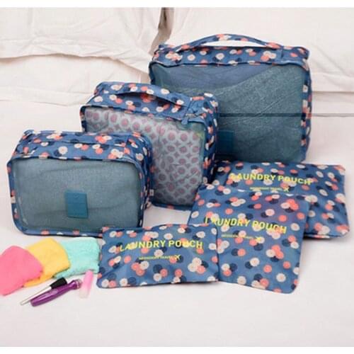 6pcs/set Waterproof Women Men Travel Fashion zipper Bags High Capacity Luggage Clothes Tidy Portable Organizer Cosmetic Cases
