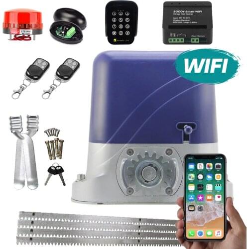 800kg Automatic Electric Sliding Gate Opener Kit Drive with 4m Steel Racks WIFI Keypad Sliding Gate Door Motor Actuator Operator