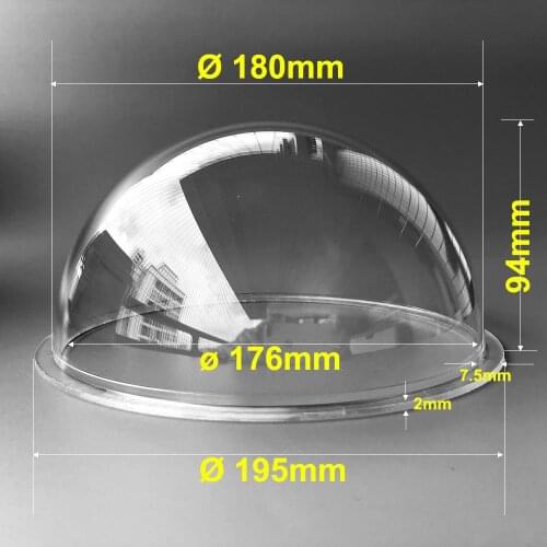 195x94mm CCTV Security Surveillance Acrylic Plastic Dome PTZ ip Camera Housing Cover Antidust Housing Protect Lens clear