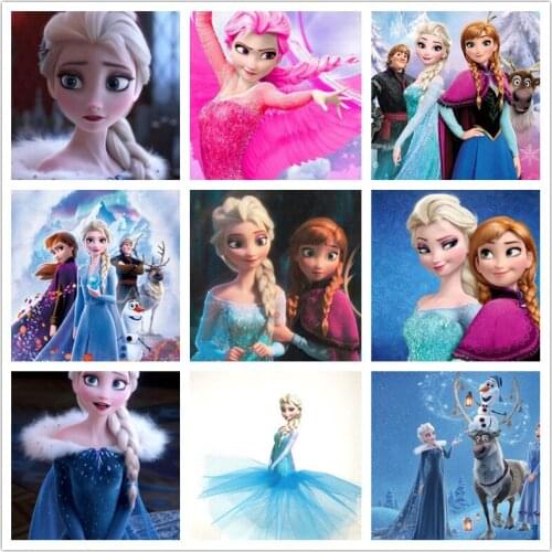 Disney Diamond Painting 5D DIY Full Round Diamond Frozen Princess Aisha Series Mosaic Picture Artist Home Decoration Gift