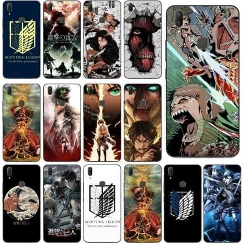 YNDFCMB Anime Japanese attack on Titan Phone Case for vivo Y91C Y11 17 19 53 81 31 91 for Oppo a9 2020
