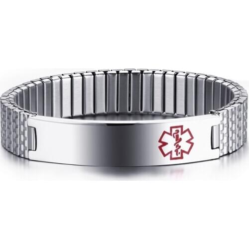 Classic custom simple silver color stainless steel jewelry cuff bangle adjustable bracelet for men boyfriend father dad gift