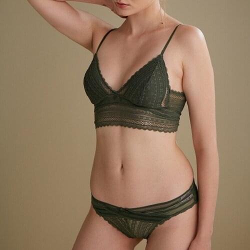 Non-wired Bra Set Sexy Lace Bralette Underwear High Quality Push Up Brassiere Fashion Bra and Panty Sets Sexy Lingerie for Women