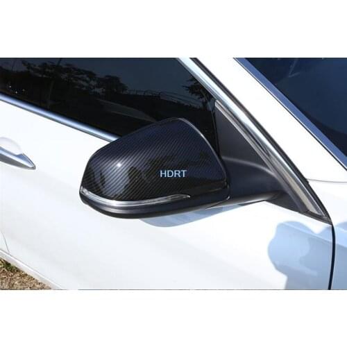 For BMW X1 X2 2018 2019 2020 2021 2pcs Rear View Side Mirror Cover Carbon fiber pattern Accessories