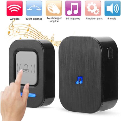 Home Wireless Doorbell 984.3ft Long Distance Music Door Chime Access Control US 90-260V