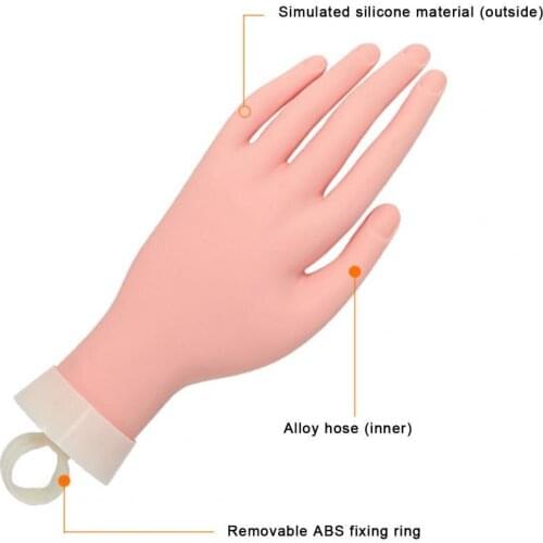 FL-147A Manicure Model Movable Free Rotation ABS Nail Practice Artificial Left Hand for Beginners