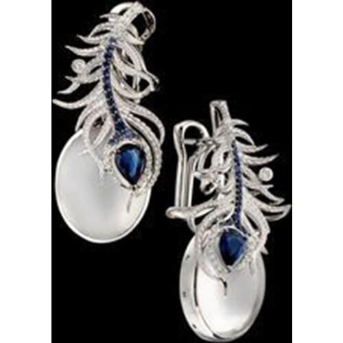 Exquisite White Moonstone Earrings for Women Charm Crystal Engagement Earring Brincos Dating Party Jewelry