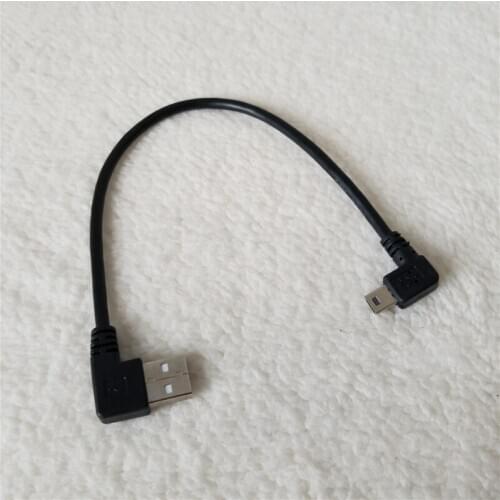 90 degree Right angle USB 2.0 A male to Right Mini USB B male data power cable cord 25cm