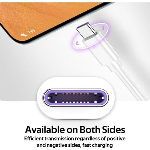 Fast Charge 5A USB Type C Cable For Samsung S20 S9 S8 Xiaomi Huawei P40 Mate40 30 Mobile Phone Charging Wire White Blcak Cable