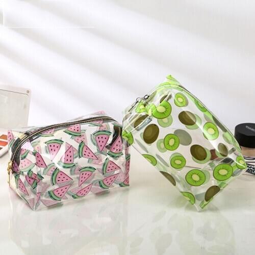 1Pcs Transparent Pattern PVC Waterproof Cosmetic Bags Storage Bag Large Capacity Multifunction Travel Accessories for Women