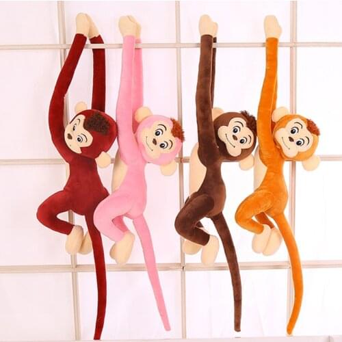 65CM Cute 4 Colors Kawaii Long Arm Tail Monkey Stuffed Doll Plush Toys Curtains Baby Sleeping Appease Animal Doll Birthday Gifts