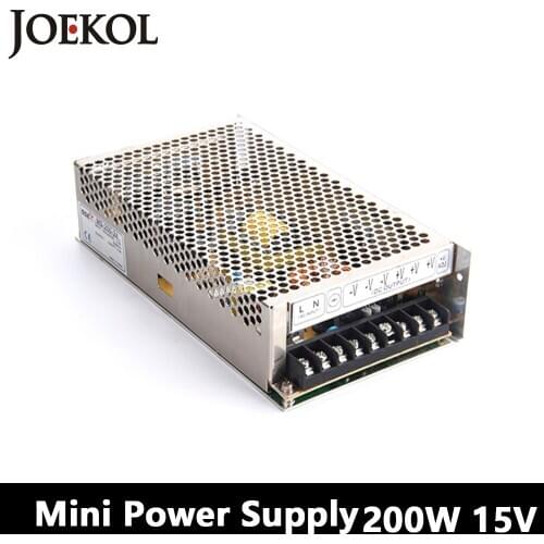 Mini Switching Power Supply 200W 15v 13A,Single Output Watt Power Supply For Led Strip,Voltage Converter AC110V/220V To DC 15V