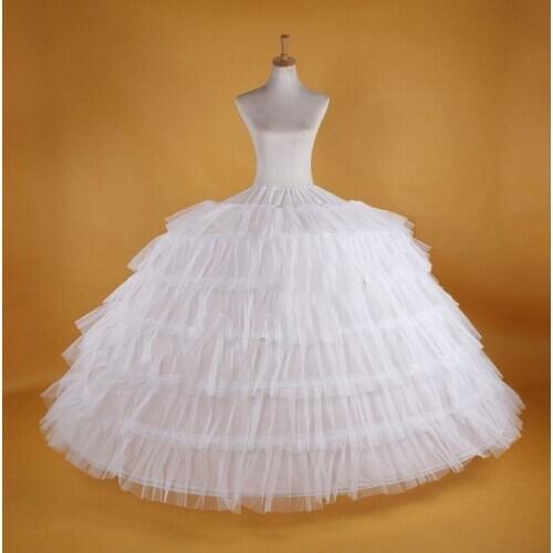 Fashion WHITE Big 6-HOOP WEDDING BRIDAL PROM PETTICOAT UNDERSKIRT CRINOLINE
