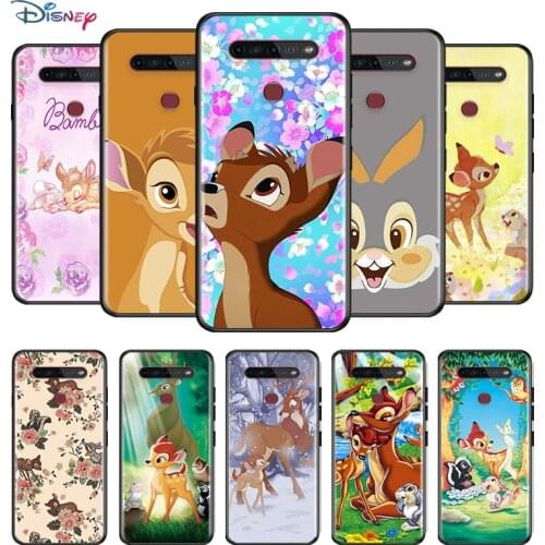 Disney Cartoon Animation Bambi For LG K92 K71 K62 K61 K52 K51S K50S K42 K41S K40S K31 K30 K22 Soft TPU Silicone Black Phone Case