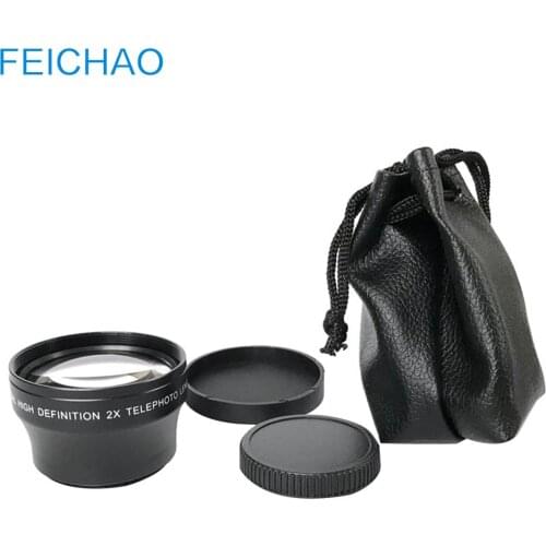 Camera Lens Optical Glass 37mm 2X / 52mm 2X Magnification HD Tele Converter Telephoto 10X Macro Lens for Mobile Cell Phone DSLR