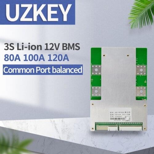 Bms 3s 12v 80A 100A 120A Li-ion balance port common built-in Temperature protection Lipo for 3.7v Lithium Battery Protection pcm