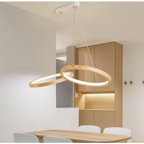 Modern Pendant Chandelier Lighting for Office Dining room Kitchen 110V 220V Lustre Cord Wooden Chandelier for home