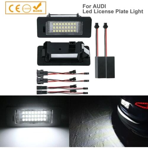 2Pcs LED License Plate Light Number Plate Module Lamps White Canbus For Audi A1 S1 A3 A4 A5 S5 A6 S6 A7 S7 Q3 Q5 Q7 RS5 TT2 TTS