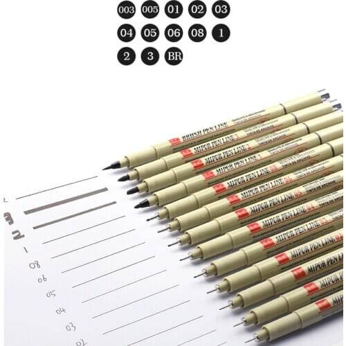 Art supplies Pigma Micron Pen Neelde Soft Brush Drawing Pen lot 005 01 02 03 04 05 08 1.0 Brush Art Markers drawing art pens
