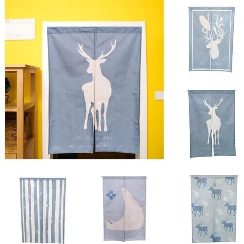 Nordic Style Home Cotton Linen Fabric Curtain Bedroom Kitchen Hanging Partition Half Door Curtain