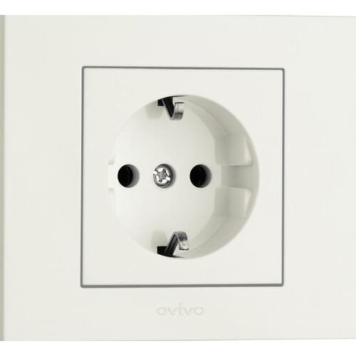 Grounded Outlet Framed-4 Pcs-Ovivo Grano-White