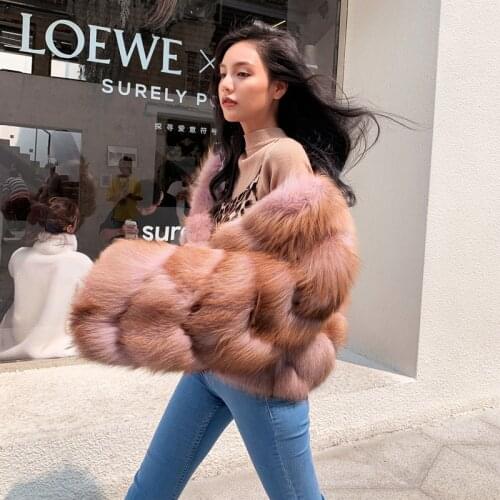 MENINA BONITA 2021 Winter Jacket Women Real Fur Coat Natural Big Fluffy Fox Fur Outerwear Streetwear Warm Fashion Luxury Brand