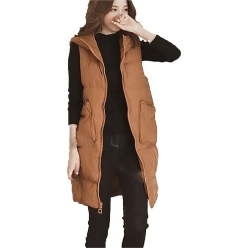 Womens Hoodie Vest Winter Warm Thicken Casual Windbreaker Solid Colors Sleeveless Jacket Female Classic Waistcoat Tops 2021 #G3