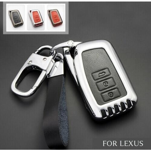1 X New Zinc Alloy Leather Car Smart Remote Key Case Cover Holder Skin Shell For Lexus IS200 ES300h RX350 LC Stying Accessories