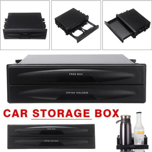 1pc Car Double DIN Radio Pocket Drink Cup Dual Hole Holder Storage CD Card Key Box Support For Auto Truck Boat DIY Moulding
