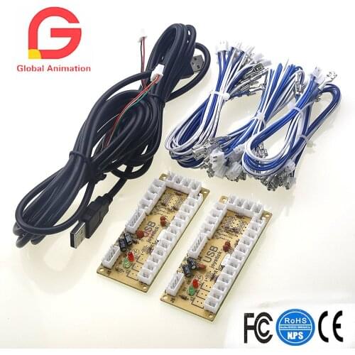 2 Player Zero Delay Generic Game Controller USB to Joystick for MAME & Raspberry Pi 1/2/3 RetroPie DIY Projects