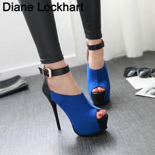 2021 Sexy Stilettos Womens Platform Pumps Peep Toe Wedding Shoes Woman Nightclub Party Evening Dress Shoes Super High Heels