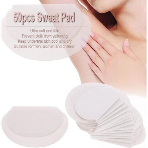 50pcs Summer Sweat Pad Perspiration Absorbing Guard Underarm Armpit Sweat Pad Disposable