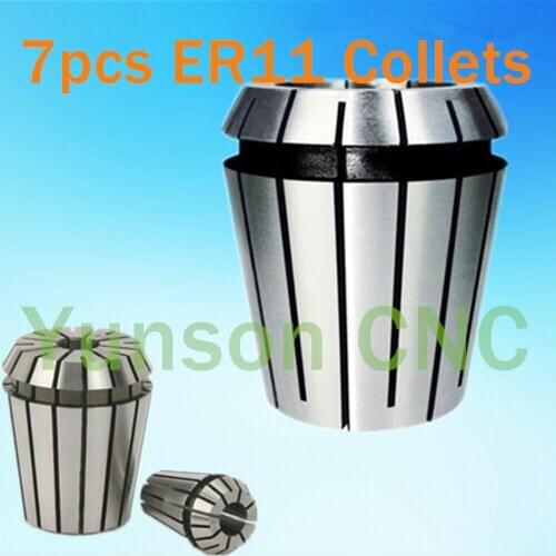 7pcs/lot ER11 Chuck Collet(from 1mm to 7mm) set for Spindle motor of the cnc engraver/mill Machine 1mm/2mm/3mm/4mm/5mm/6mm/7mm