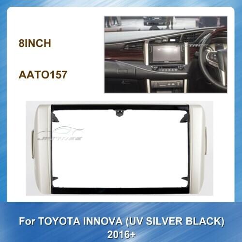 Car Radio Fascia For Toyota Innova UV SILVER BLACK 2016+ Car Stereo DVD Player Refitting Frame Special Dash Trim Kit Frame Panel
