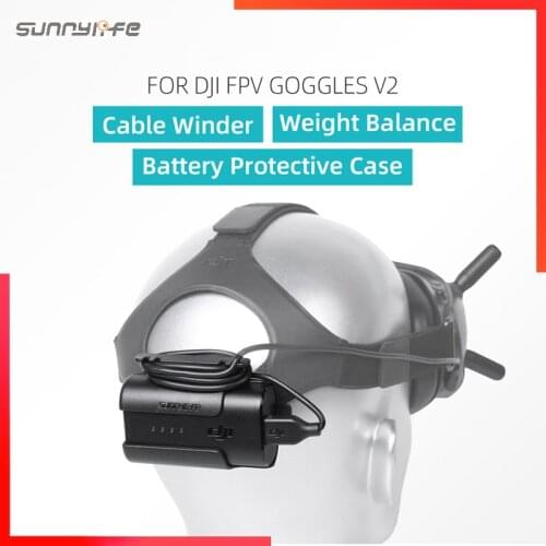 Sunnylife for DJI FPV Goggles V2 Battery Clip Holder Cable Management Winder Protective Case Accessories