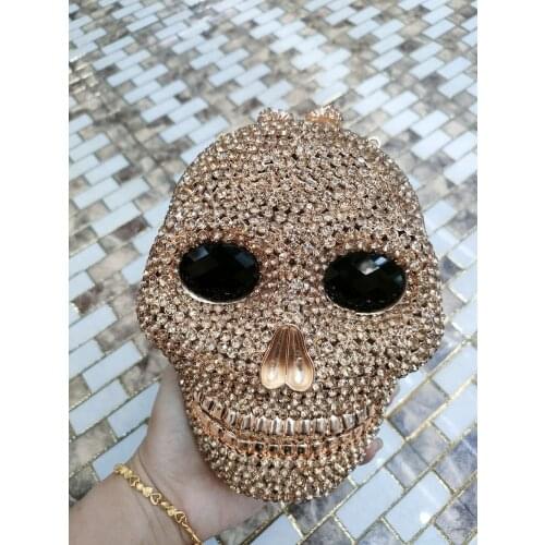 DG 3D Skull Luxury designers new skeleton evening bag hand bag gold silver grey banquet bag